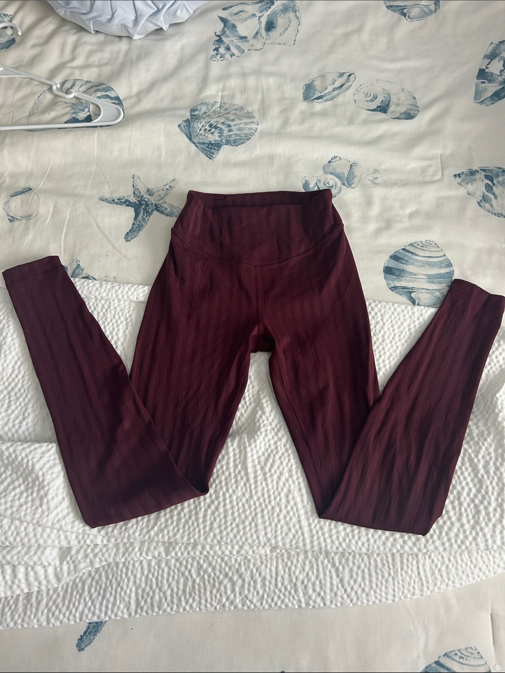 lululemon athletica Maroon High-Rise Ribbed Leggings
